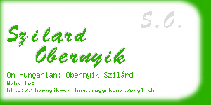 szilard obernyik business card